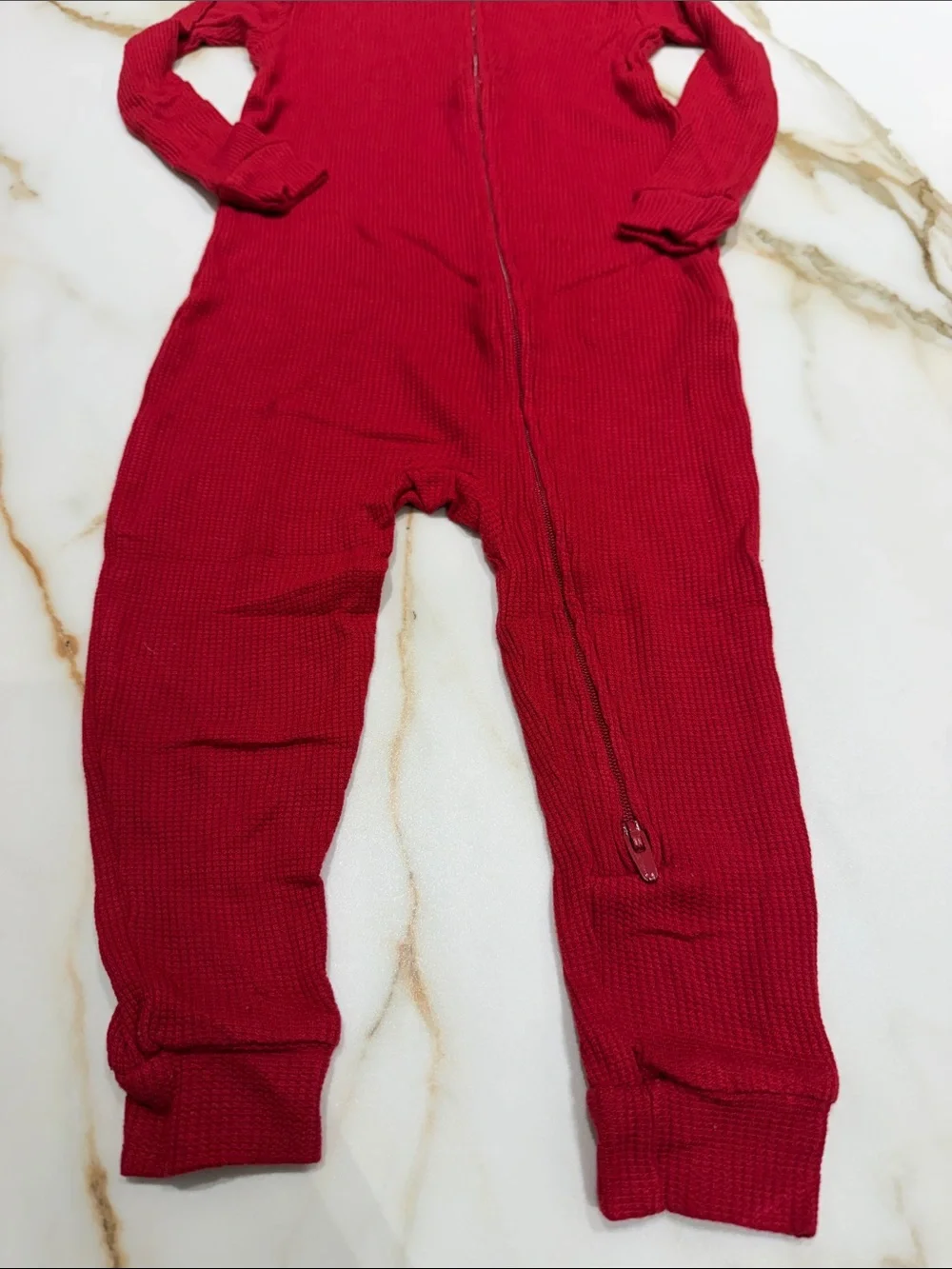 Carter's PurelySoft Red Ribbed Zippered One-Piece 24m